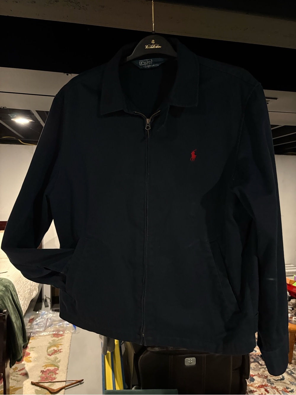 Polo by Ralph Lauren Navy Jacket with Red Pony Embroidery